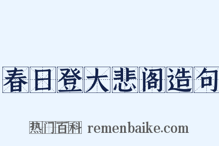 春日登大悲阁造句是什么意思的图片